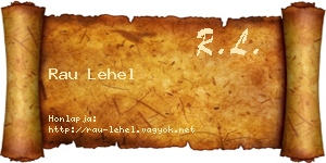 Rau Lehel névjegykártya